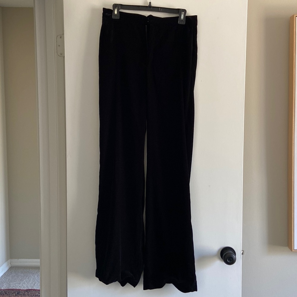Zara Black Velvet Flare Pants. Size M